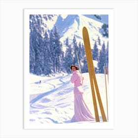 Wengen, Switzerland Glamour Ski Skiing Poster Art Print