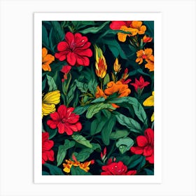 Seamless Floral Pattern 8 Art Print