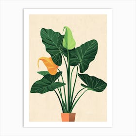 Elephant Ear Plant Minimalist Illustration 8 Art Print