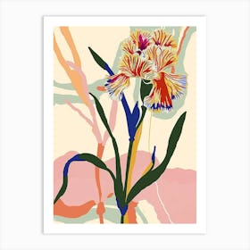 Colourful Flower Illustration Carnation 3 Art Print