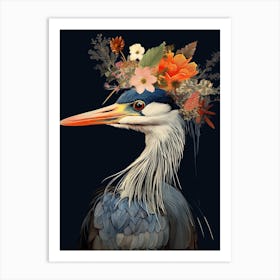 Bird With A Flower Crown Great Blue Heron 6 Art Print