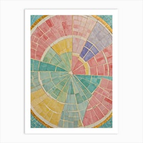 Pastel Mosaic Circular Art Print