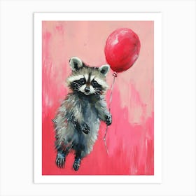 Cute Raccoon 1 With Balloon Art Print