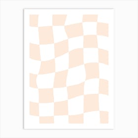 Checkerboard - Peach Pink Art Print