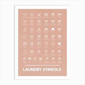 Boho Laundry Symbols Art Guide Art Print