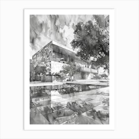 The Bullock Texas State History Museum Austin Texas Black And White Drawing 3 Art Print