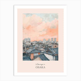 Mornings In Osaka Rooftops Morning Skyline 3 Art Print