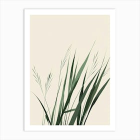 Grass Plant Minimalist Illustration 4 Art Print