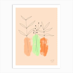 Plants In Vases Line Art Art Print