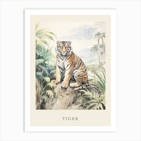 Beatrix Potter Inspired  Animal Watercolour Tiger 2 Art Print