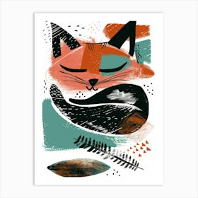 Fox Sleeping 1 Art Print