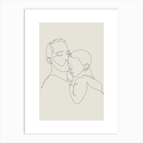 Father'S Love Monoline Asthetic Mnimalist Drawing Art Print