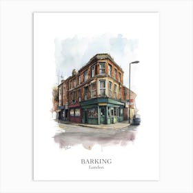 Barking London Borough   Street Watercolour 2 Poster Art Print