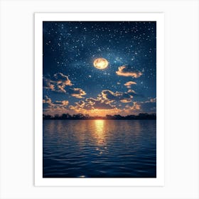 Full Moon Over Water 33 Art Print