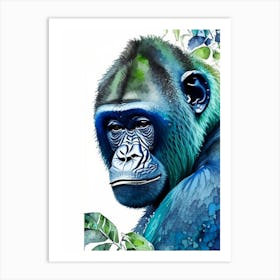 Baby Gorilla Gorillas Mosaic Watercolour 2 Art Print