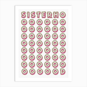 Sisterhood Green & Pink Print Art Print