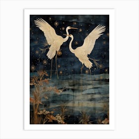 Herons At Night Art Print