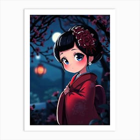 Anime Geisha - Diverse Art Illustration 93 Art Print