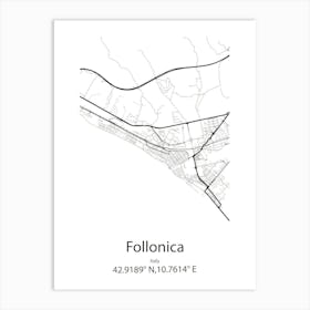 Follonica,Italy Minimalist Map Poster