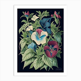 Vinca Floral 2 Botanical Vintage Poster Flower Art Print