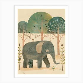 Elephant In The Woods Art Print