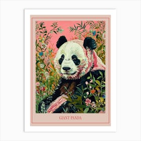 Floral Animal Painting Giant Panda 2 Poster Art Print