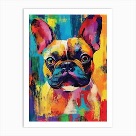 French Bulldog Colourful Portrait Art Print