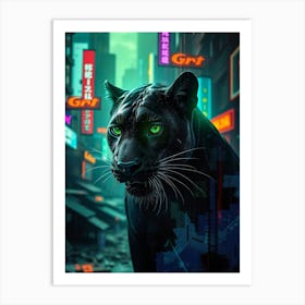 Black Panther In The City Art Print