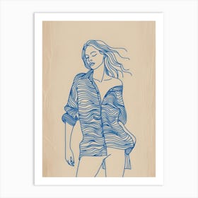 Drawing Of A Woman Art Print