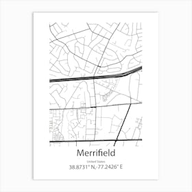 Merrifield,United States Minimalist Map Poster