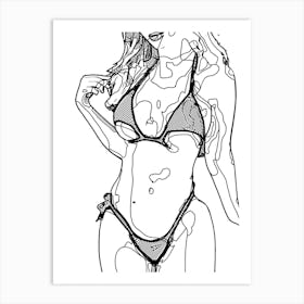 Abstract Geometric Sexy Girl (41) Art Print