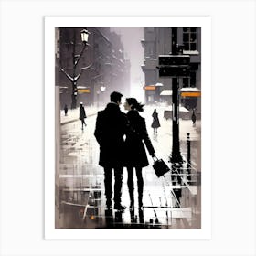 Love In The Rain 1 Art Print