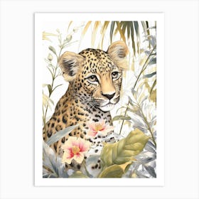 Storybook Animal Watercolour Leopard 1 Art Print