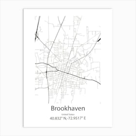 Brookhaven,United States Minimalist Map Art Print