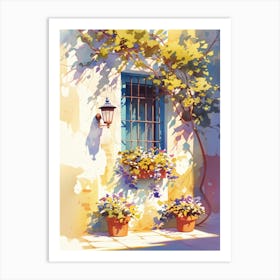 Watercolor Of A Window Art Print