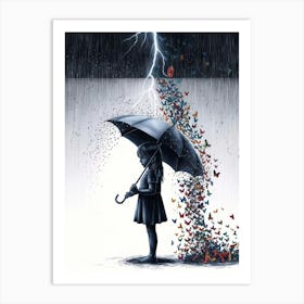 Butterfly Rain Art Print