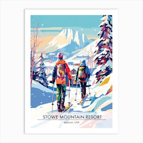 Stowe Mountain Resort   Vermont Usa, Ski Resort Poster Illustration 0 Art Print