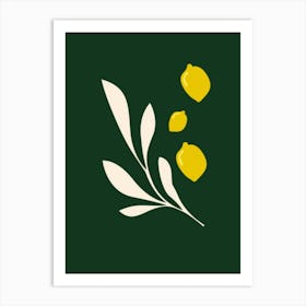 Lemons And Leaves Art Print