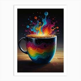 Rainbow Coffee Cup Art Print