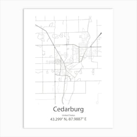 Cedarburg,United States Minimalist Map Art Print