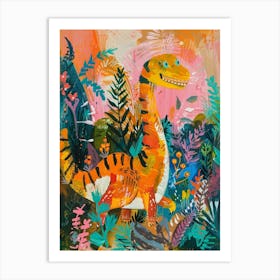 Abstract Tiger Dinosaur Painting Art Print