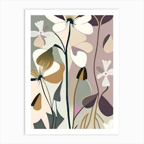 Bellflower Wildflower Modern Muted Colours Art Print