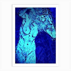 Blue Nude Woman Art Print