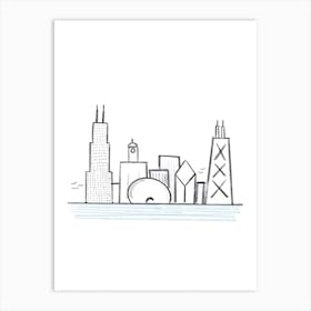 Chicago Skyline  Art Print