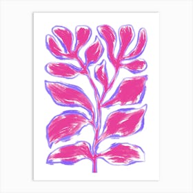 Abstract Pink Plant Art Print