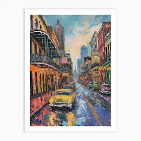 Retro New Orleans Brushstroke Painting Art Print