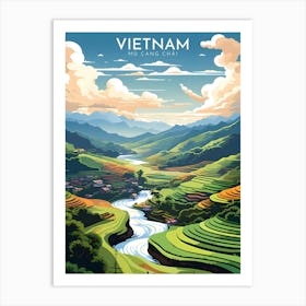 Mu Cang Chai Vietnam Retro Travel Art Print