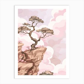 Tree On The Cliff Art Print