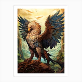 Mythology Griffin Digital Illustration 1 Art Print