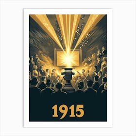 Aihrgdesign A Nostalgic Poster For An Early 1915 Cinema Scree Ee8b73ff Bf55 4371 8495 46e52620d89a 2 Art Print